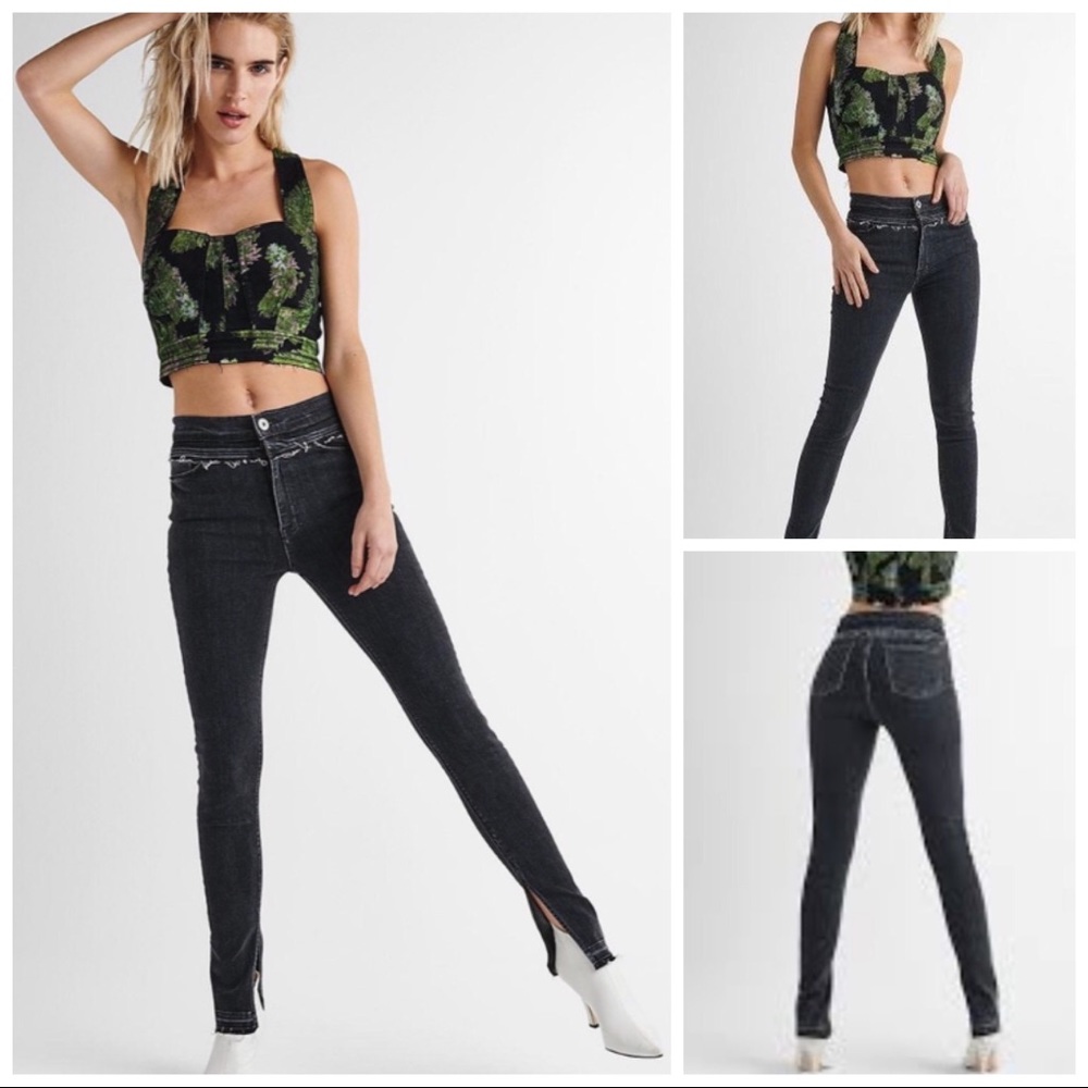 •HUDSON• Baja East Black High Rise Heartbreaker Slim Bootcut Jeans Size 24‎